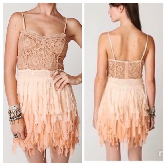 Free People Pink Ombré Feather Dress - Picture 5 of 8